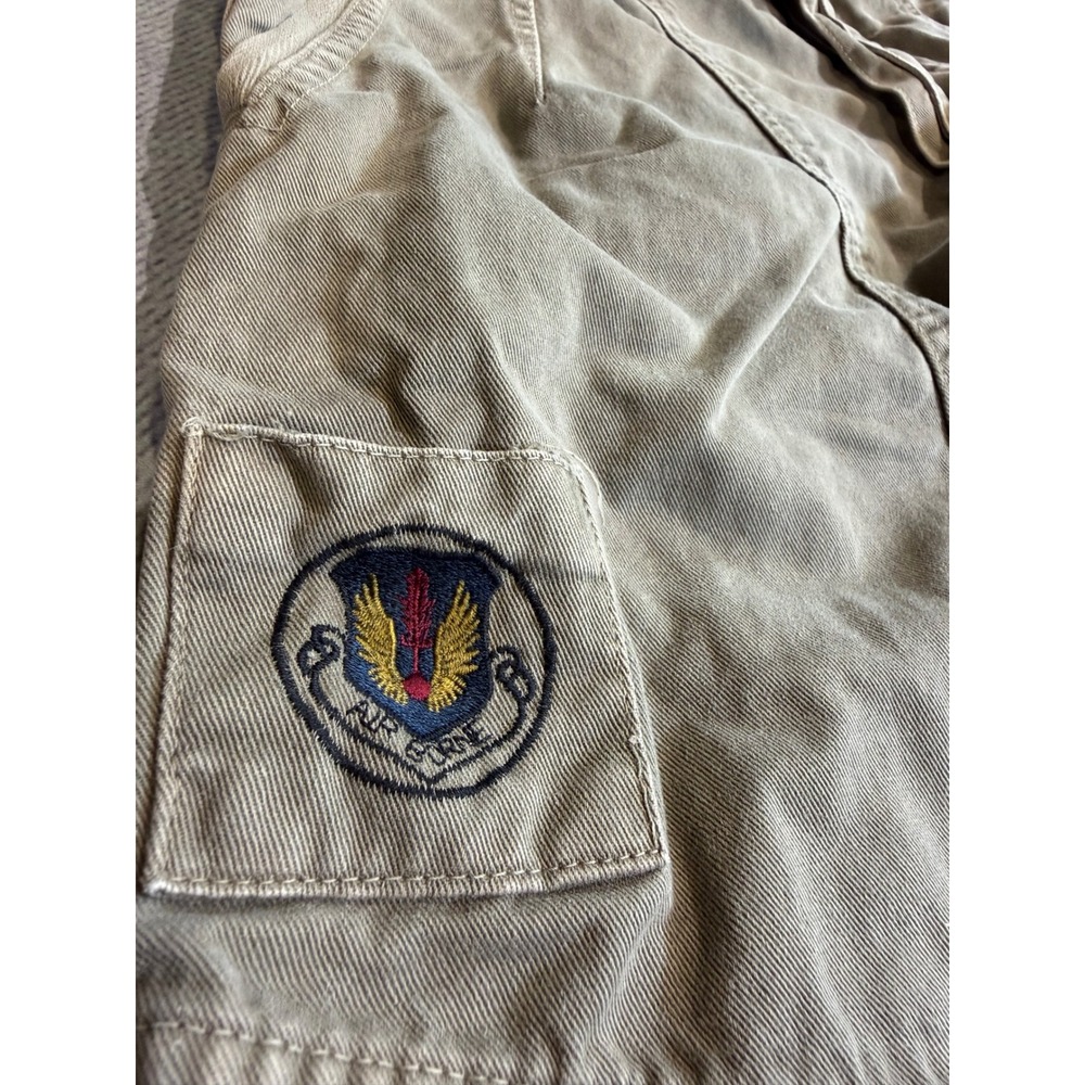 Vintage Bugle Boy Air Command Khaki Cargo Pants Airborne Patch Tan Mens - Picture 5 of 10